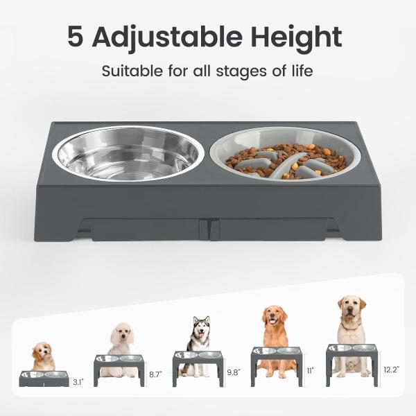 Adjustable Lifting Elevated Dog Feeder Outdoor Dog Bowls With Stand