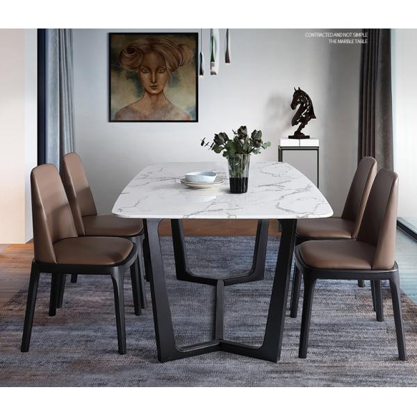 Luxury Round Dining Table And Chairs 4-6 Minimalist Ins Style Turntable