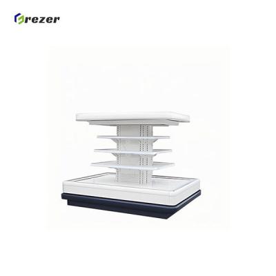 1.5M 2M Produce Display Cooler Customized Island Fridge Freezer For Supermarket Shop Outlets