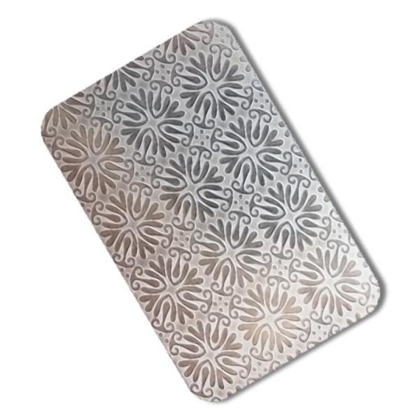 JIS 304 Embossed Stainless Steel Sheet Kitchen Wall Panels 0.3mm - 3mm Flower Pattern