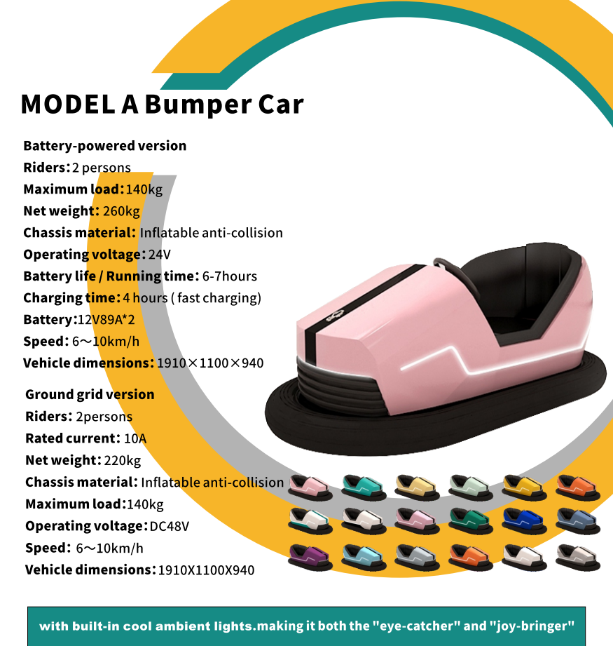 Electric Kiddie Bumper Cars 2 Persons High Durability For Entertainment