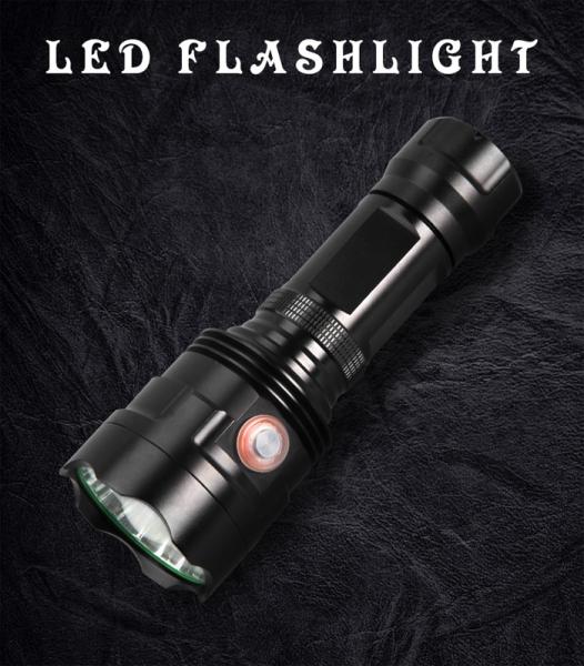 Black T6 Ultra Bright LED Flashlight Electric Torch Aluminium Alloy 6 Switch Mode