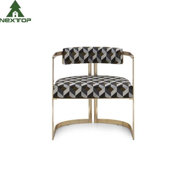 Cadeira de jantar de bronze de aço inoxidável do lazer dourado moderno da poltrona da mobília do hotel de luxo