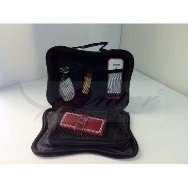 Blue 420D Polyester Travel Cosmetic Bags Makeup Storage Bag With Handle