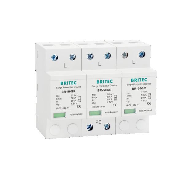 BR-50GR 4P  Type 1 spd 50ka Surge Protection Device 3 Phase Lightning Arrester device protective tuv ac surge arrester Überspannung schutz