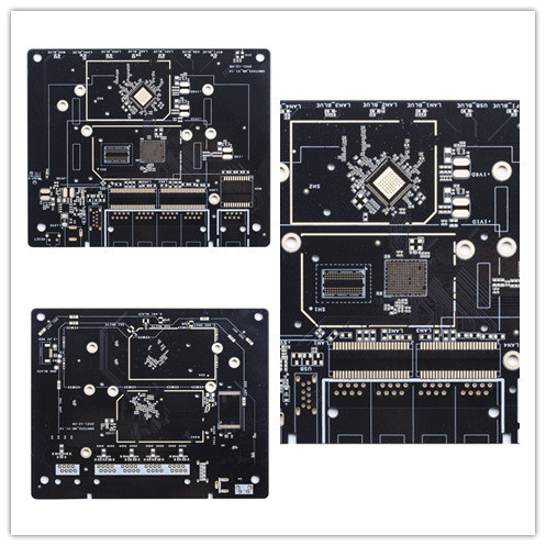 Small BGA Quick Turn PCB Boards 1.6mm 4mil Black Solder Mask