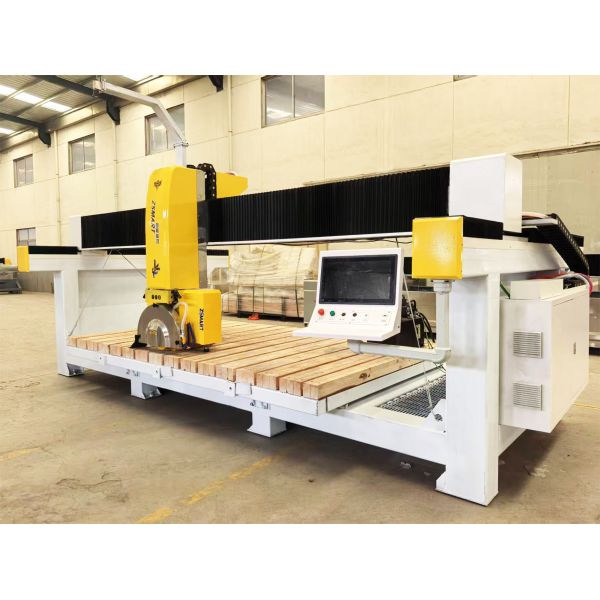 ZEUS 5 Axis 15kw Bridge Cutting Machine 220V/380V CNC 5+3 Axis Granite Use 3200mm Max Length 150mm Cutting Thickness