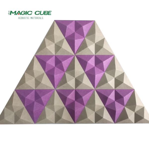Indoor Decoration 3D Acoustic Panel Fire Resistance With Cutting Design