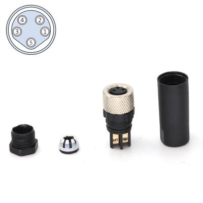 5 Pin B Code M8 Connectors IEC 61076-2-104 Wireable Field Assembly Connectors