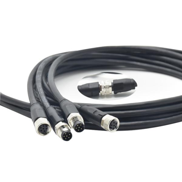 Провод кабеля ISO продетый нитку чернотой IP67 M8 водоустойчивый