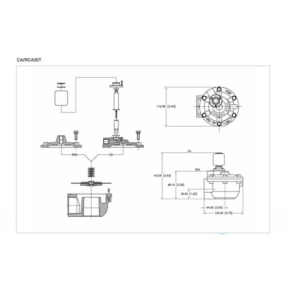 G1 1/2' Pulse Jet Valves GOYEN CA35T 35mm Tamanho do Orifício Faixa de pressão 5-125 Psi