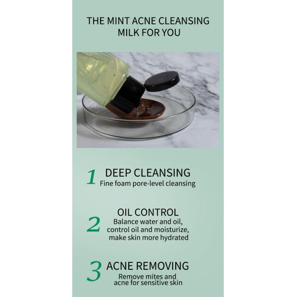 Гель стороны органического мытья стороны мяты 200ml Exfoliating очищая