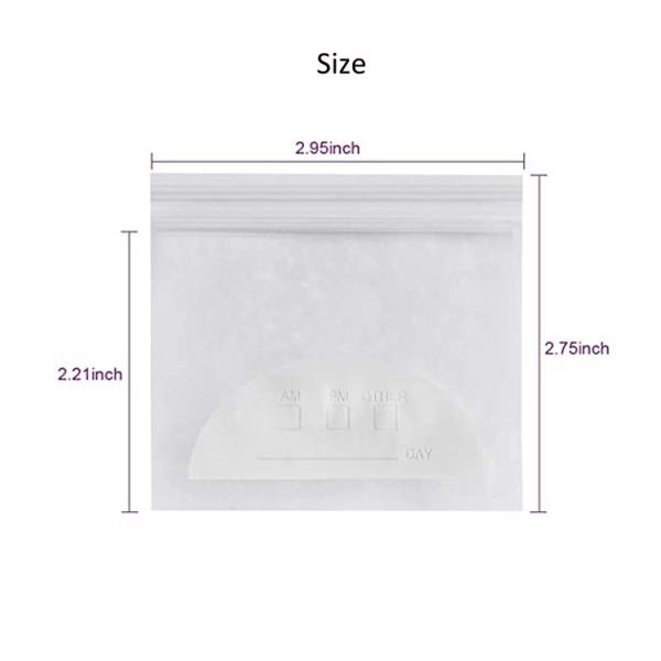 k 3 X 2.75 Inches Resealable Plastic Bags , Travel Pill Organizer Pouch
