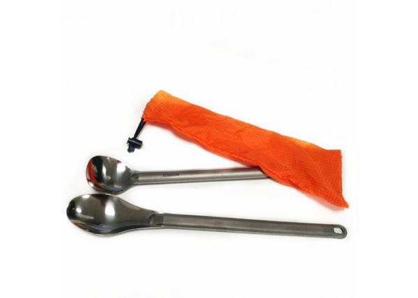 Hiking Camping Long Handle Titanium Spoon With Polished Bowl Custom Logo