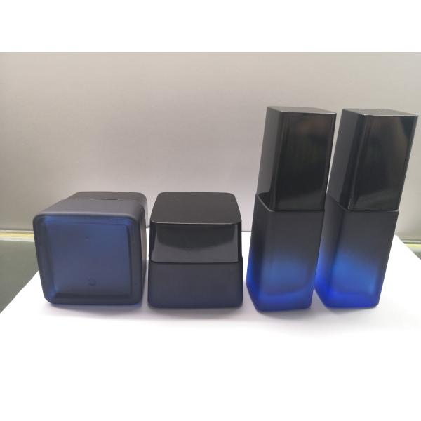 Cosmetic Packaging Glass Lotion Bottle Cream Jar Skin Care Containers With Black Cap