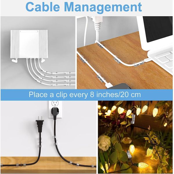 20 Pcs/pack Sticky Fixed Seat Card Wire Device 3M Back Glue Wire Clip Data Cable Solid Wire Clip