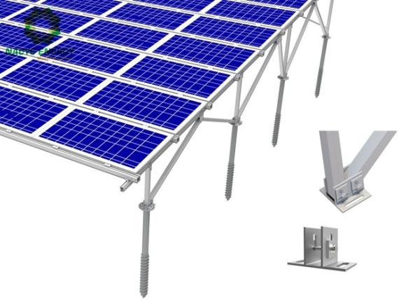 Pre Assembly Ground Mount Solar Racking Systems Aluminum Solar PV Mount Structure Portable