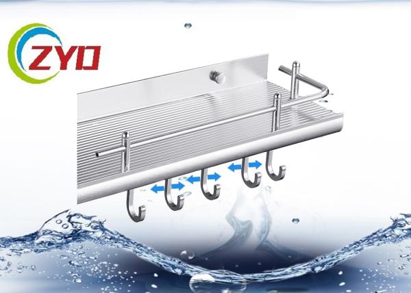 Silver Bathroom Shower Aluminuim Tube Chrome Plated Finish Surface