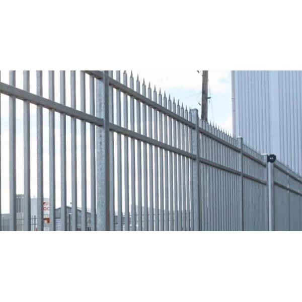 Strong Powder Coated Steel Tubular Fencing Civil Infrastructure 2.2m