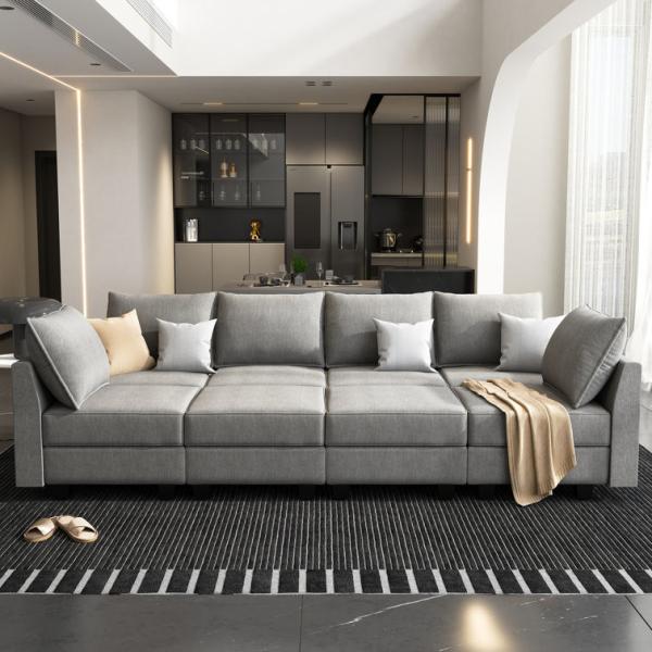U Shaped Modular Sectional Sofa Multiscene Anti Scratch Modern Style