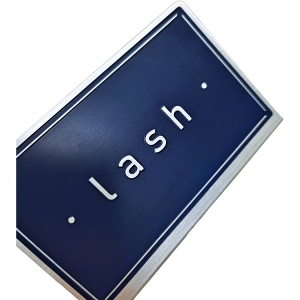 Lightweight Metal Desk Sign Dark Blue Custom Metal Nameplate