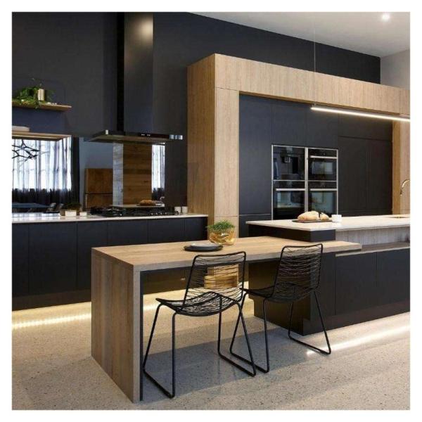 Affordable Wooden Cabinets Kitchen Cabinet Luxury with Veneer and Lacquer Finish