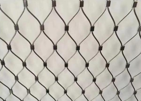 Black Oxidation Stainless Steel Wire Rope Mesh 50x50mm