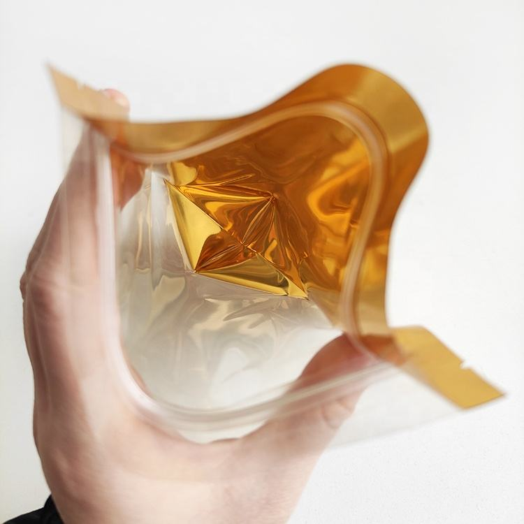 Silver Foil Mylar PE Bags with Clear Window Resealable Stand up Ziplock Pouch for Food Storage Smell Proof