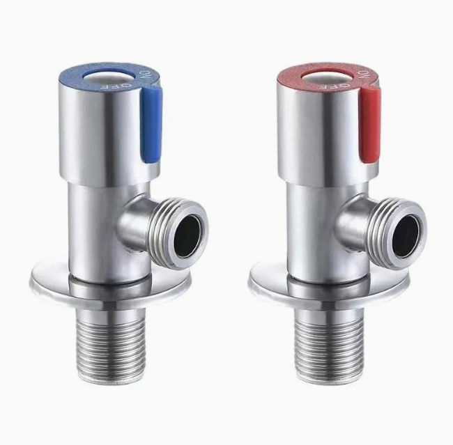 Lead-Free SUS304 Angle Valve Brushed Finish High Pressure Resistant Water Shut-off Valve for Home Plumbing