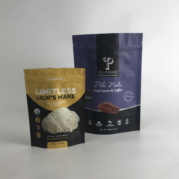 Hot Sale Food Grade Plastic Bags Custom Printed Stand Up Zipper Bags for Crackers Resealable Snack Packaging Bags