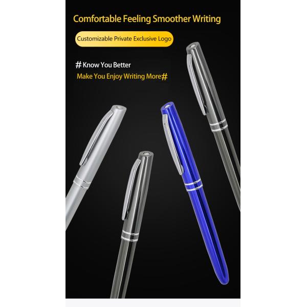 stylo à bille en aluminium classique 1.0 mm stylo à capuche insérable