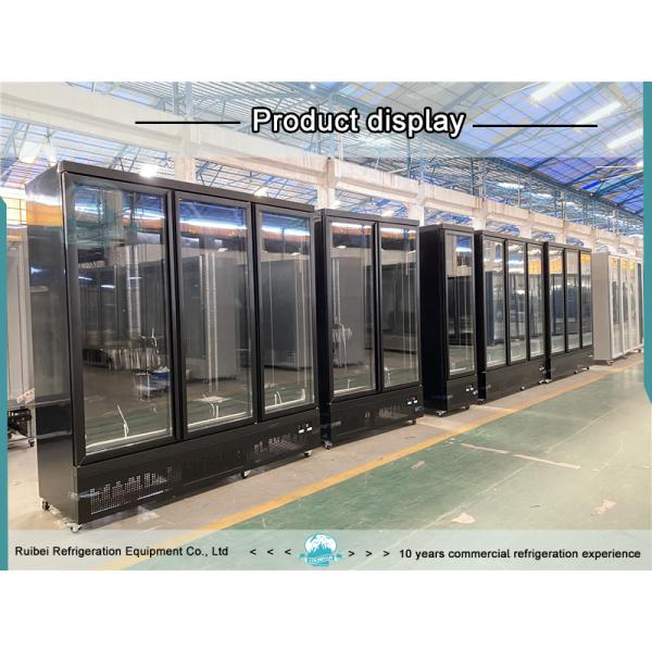 Two Glass Door Energy Drink Fridge Upright Refrigerated Beverage Display Case