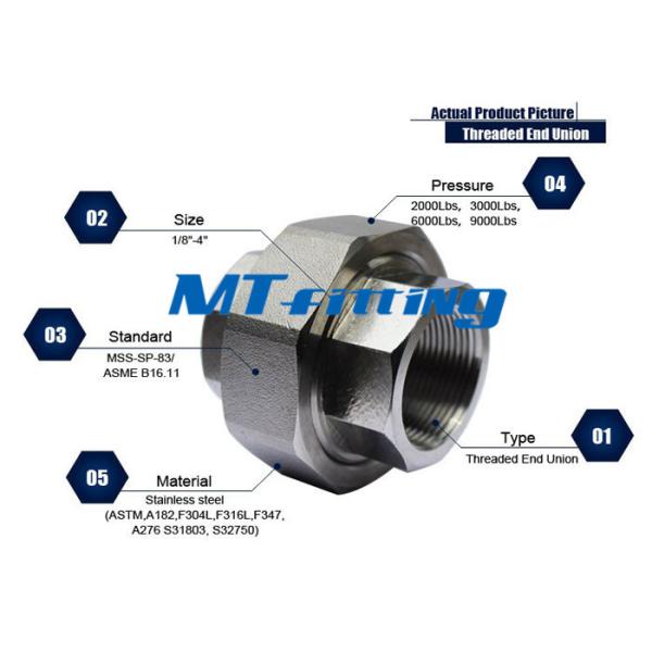 Продетые нитку выкованные высокие штуцеры трубы Ф304 давления/соединение нержавеющей стали дюйма 3000ЛБС 304Л 1/2