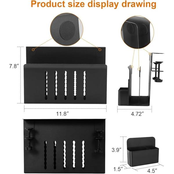 Convenient Laptop Holder for Desk Organizer No Drill Under Desk Drawer Clamp on Shelf