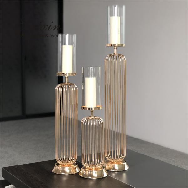 Золотые свадебные свечи для свадебных столов 3 шт Золотая лампа Металлическая стальная проволока Канделябра