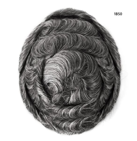 Mens Toupee Human Hair Replacement SystemFrench Lace Poly Skin Hairpieces Australia with grey hair