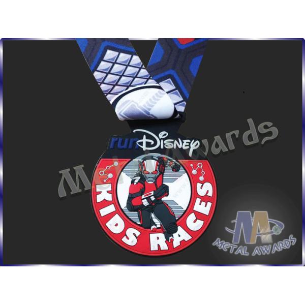 Disney Logo PVC Custom Plastic Medals With 850 * 38MM Sublimated Ribbon