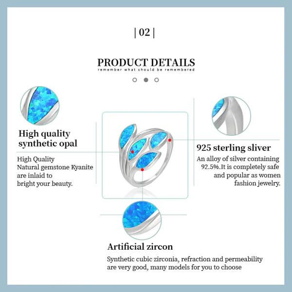 Vintage S925 Sterling Silver Opal Ring Band Charm Jewelry Customized
