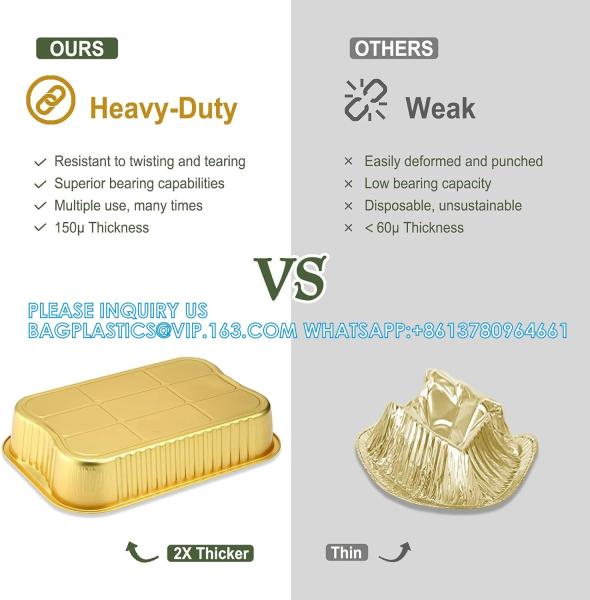 3500ml/7.5LB, Sturdy Aluminum Foil Pans With Lids For Cooking, Baking, Reheating, Freezer, Oven, Recyclable