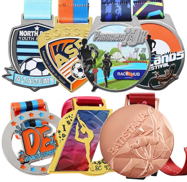Football Soccer Custom Metal Medals Dance Gymnastic Sports Copper Medals