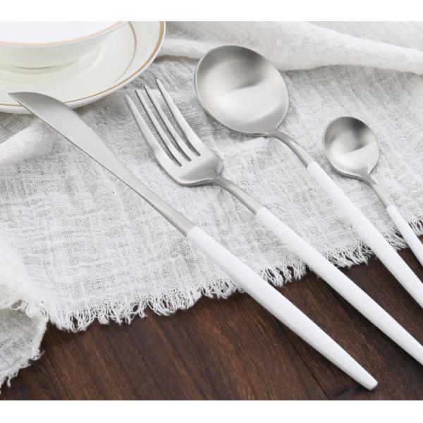 18/8 White Handle Stainless Steel Cutlery Set Flatware Set Dinnerware NC099 Whole Series
