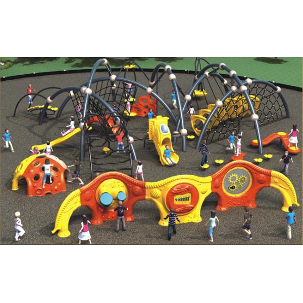 Outdoor Kids Climbing Equipment , Childrens Climbing Equipment With Frames And Climbing Security Fence