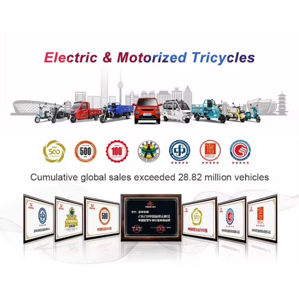 51km/h Max Speed Gear Shifting Braking System Electric Cargo Tricycle with Passenger Seat