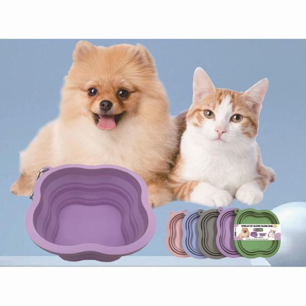 Pet Dog Feeding Bowl 500/1000ML Capacity Portable and Eco Friendly Silicone Material