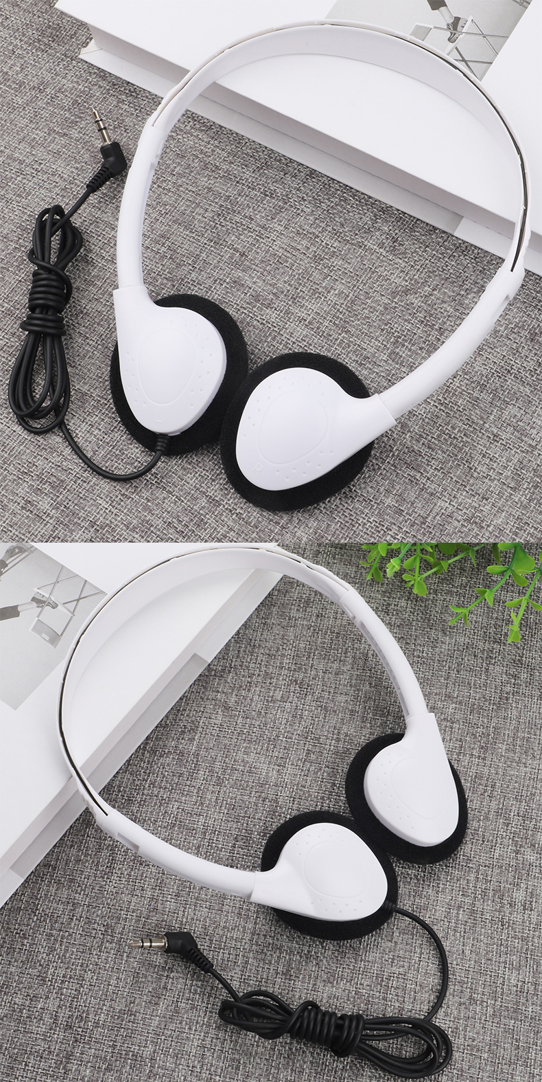 857 Lightweight wired in headphones, 3.5mm jack/C-type plug can be customized for stereo headphones, OEM/ODM customized multi-color headphones, suitable for laptops in aviation museums, school offices