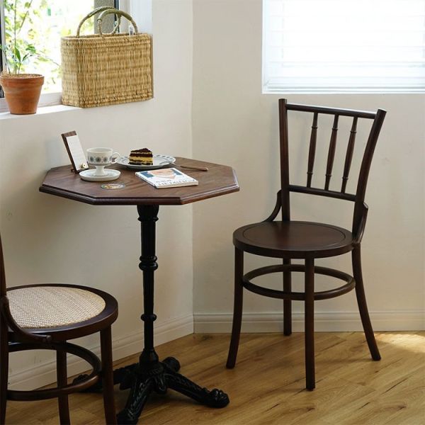 Simple Restaurant Interior Design American Retro Cafe Bistro Restaurant Rattan Wooden Table and Chairs