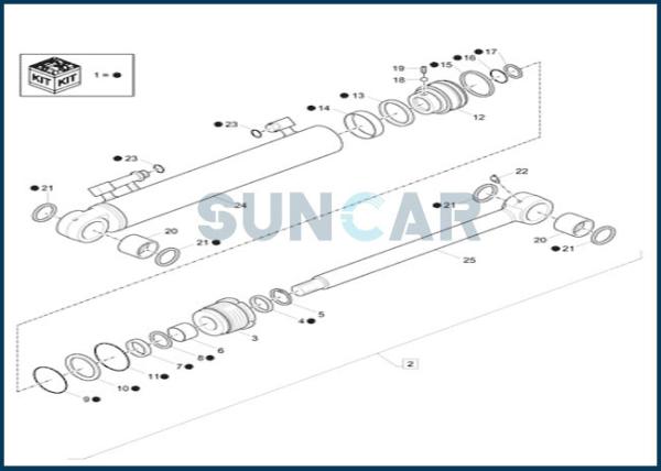 XKCC-00339 XKCC00339 Boom Swing Cylinder Seal Repair Kit for CNH CX57C