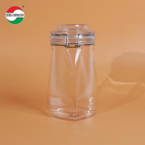 Good Airtight OEM Customized Big Capacity PET Plastic Jar PET Can with Seal Ring Screw Top 1000ml 1200ml 1400ml 1600ml Food Grade