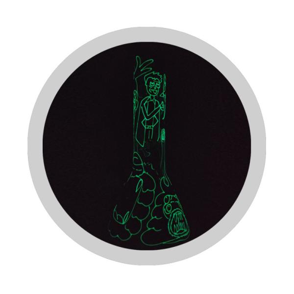 Rick And Morty Bong 7mm Thick UV Glass Water Bongs Night Luminous Products
