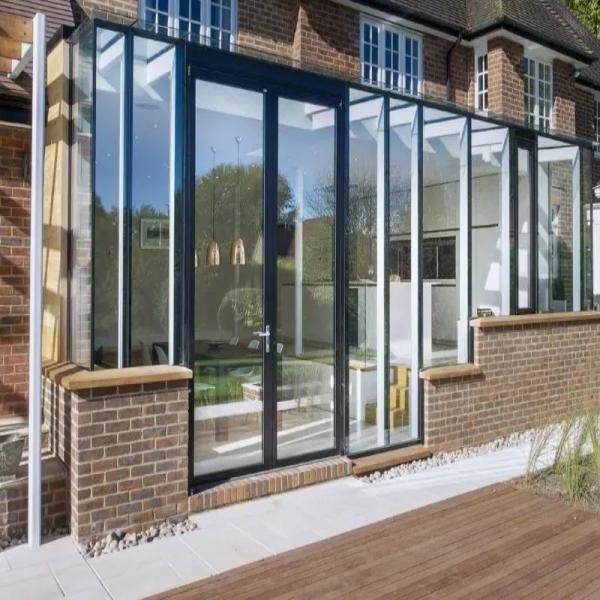 Top Quality Patio Exterior Aluminium Casement Double Glass Door With 8-way Seal Design